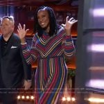 Blayne Alexander’s multicolored stripe dress on The Kelly Clarkson Show