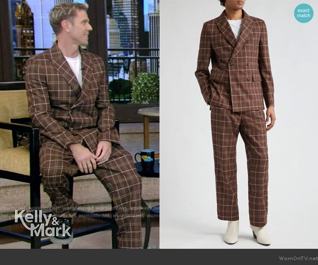 Bode Dunham Plaid Double Breasted Sport Coat worn by Jake Shields on Live with Kelly and Mark