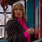 Bonnie’s black floral blazer on Days of our Lives