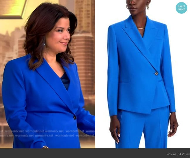 BOSS Jia Wrap Front One-Button Wool Blend Blazer worn by Ana Navarro on The View