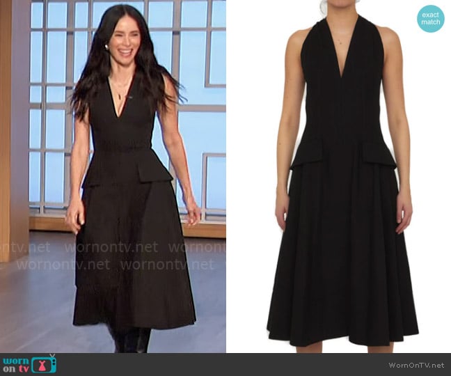 Bottega Veneta V-Neck Sleeveless Midi Dress worn by Abigail Spencer on The Talk