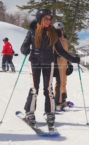 Britani's black puffer jacket and ski pants on The Real Housewives of Salt Lake City