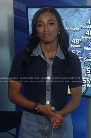 Brittany's blue colorblock denim dress on Good Morning America