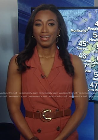 Brittany's pink double breasted sleeveless dress on Good Morning America