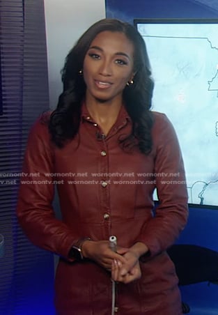 Brittany's red leather shirtdress on Good Morning America