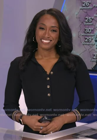 Brittany's black striped polo dress on Good Morning America