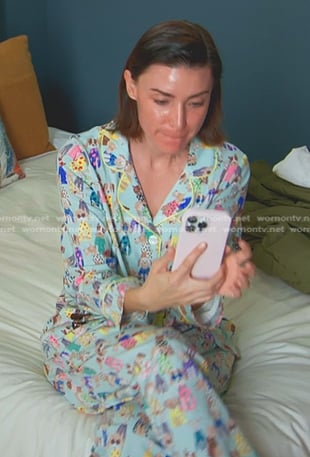 Bronwyn's blue dog print pajamas on The Real Housewives of Salt Lake City