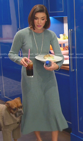 Bronwyn's green ribbed dress on The Real Housewives of Salt Lake City