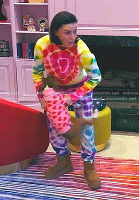 Bronwyn's tie dye sweater and pants on The Real Housewives of Salt Lake City