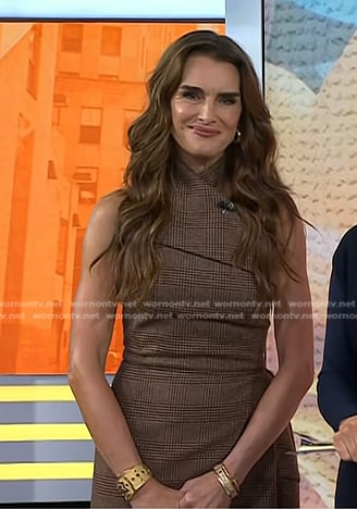 Brooke Shields' brown plaid halter dress on Today