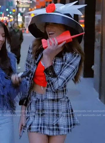 Brynn’s plaid blazer and skirt on The Real Housewives of New York City