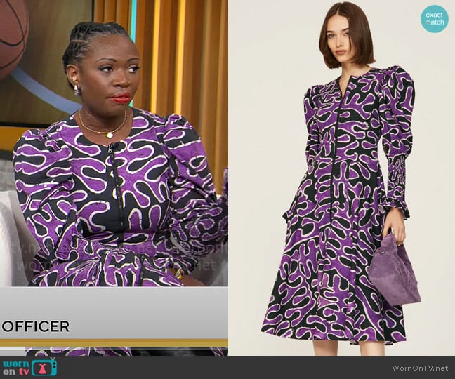 Busayo Collective Zip Front Midi Dress worn by Shana Stephenson on CBS Mornings