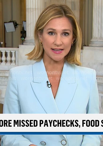 Caitlin Huey-Burns' light blue blazer on CBS Mornings