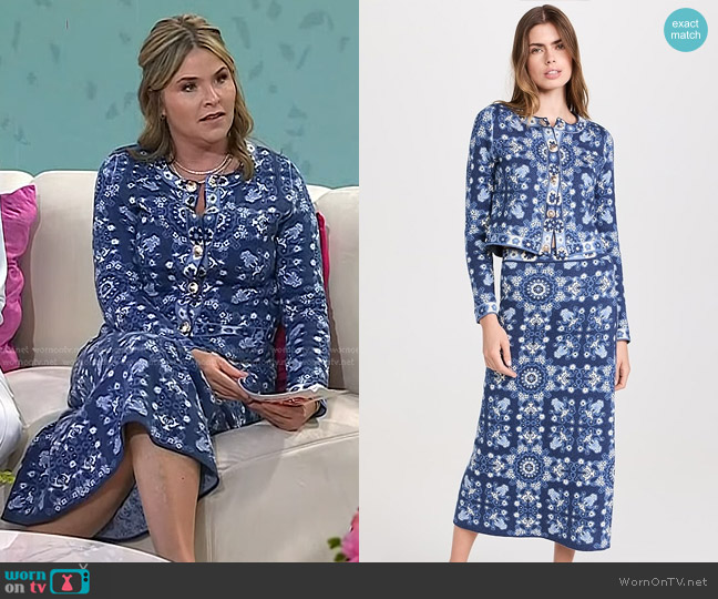 Cara Cara Livi Jacket and Clara Skirt worn by Jenna Bush Hager on Today