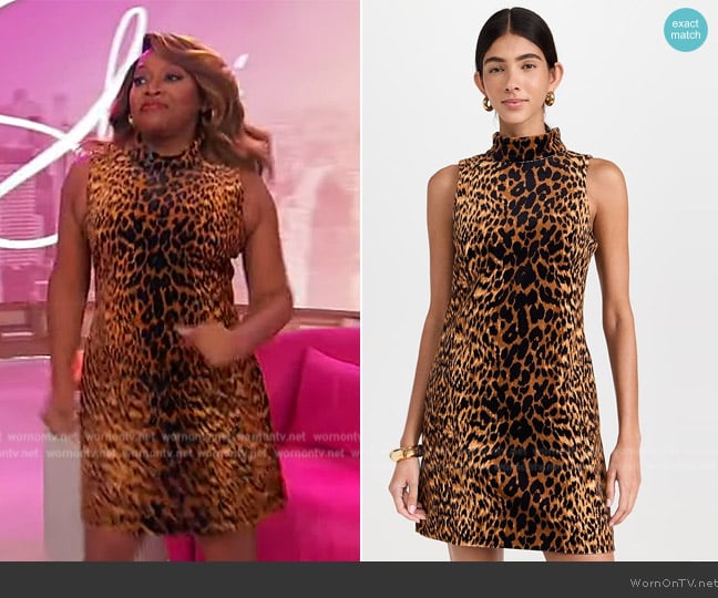 Cara Cara Tay Animal-Print Cotton Mini Dress worn by Sherri Shepherd on Sherri