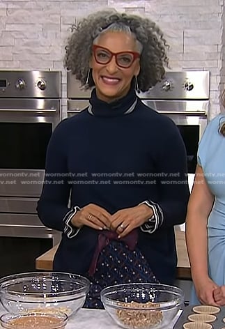 Carla Hall's blue polka dot pants on Today