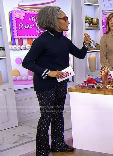 Carla Hall’s blue polka dot pants on Today