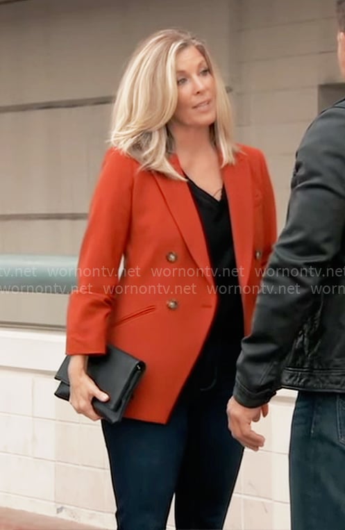 Carly's burnt orange blazer on General Hospital