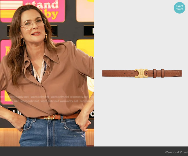 Celine Medium Triomphe Belt worn by Drew Barrymore on The Drew Barrymore Show