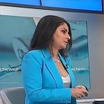 Dr Celine Gounder’s turquoise blue blazer on CBS Mornings