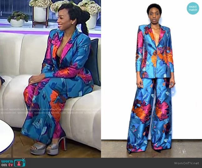 Cesar Galindo Floral Suit worn by Anika Noni Rose on Today