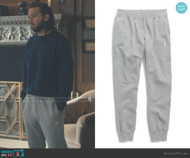 Champion Reverse Weave Joggers in Oxford Grey worn by John Hunter (Guy Burnet) on American Horror Stories