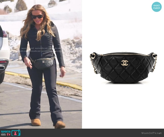 Chanel Lambskin Quilted Waist Bag worn by Heather Gay on The Real Housewives of Salt Lake City