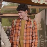 Charlie’s orange plaid shirt jacket on Heartstopper