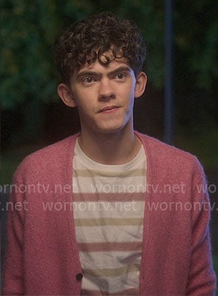 Charlie's pink cardigan on Heartstopper