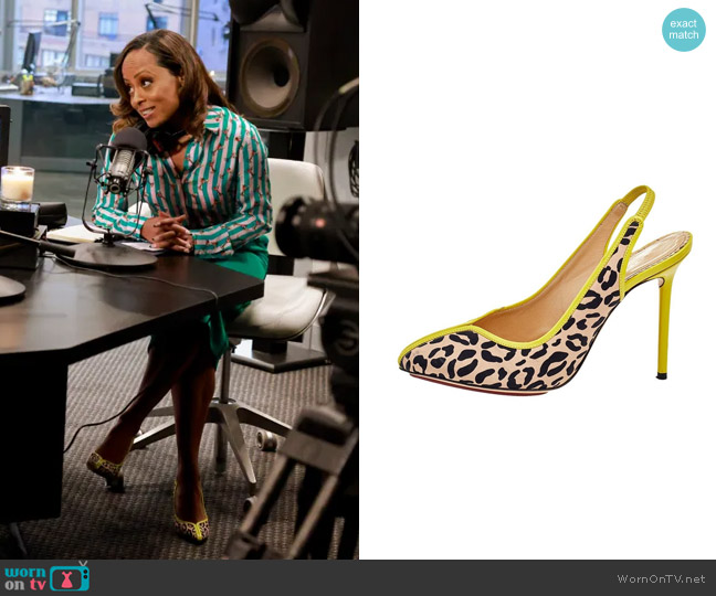 Charlotte Olympia Leopard Print Slingbacks worn by Ivy Reed (Essence Atkins) on Poppas House