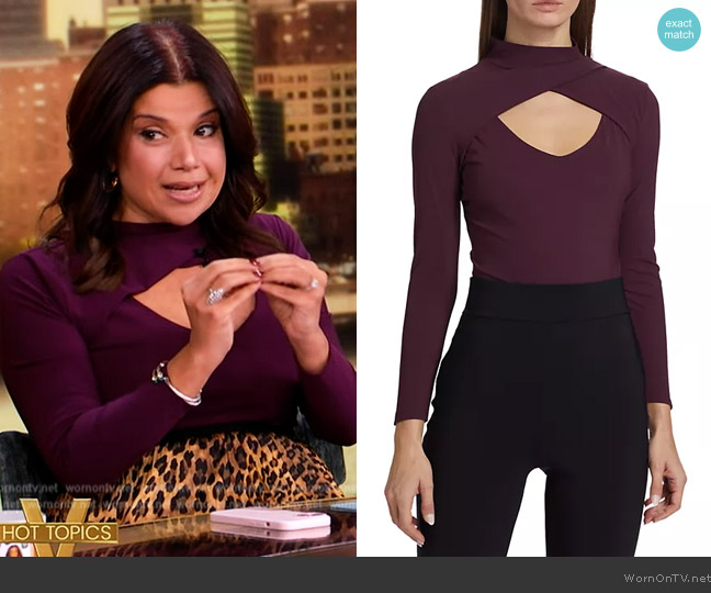 Chiara Boni La Petite Manique Cutout Mockneck Top worn by Ana Navarro on The View