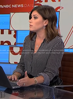 Chloe Melas's black check blouse on NBC News Daily