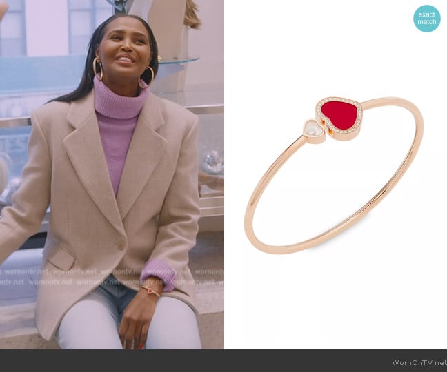 Chopard Happy Hearts 18K Rose Gold & Diamond Bangle worn by Ubah Hassan on The Real Housewives of New York City