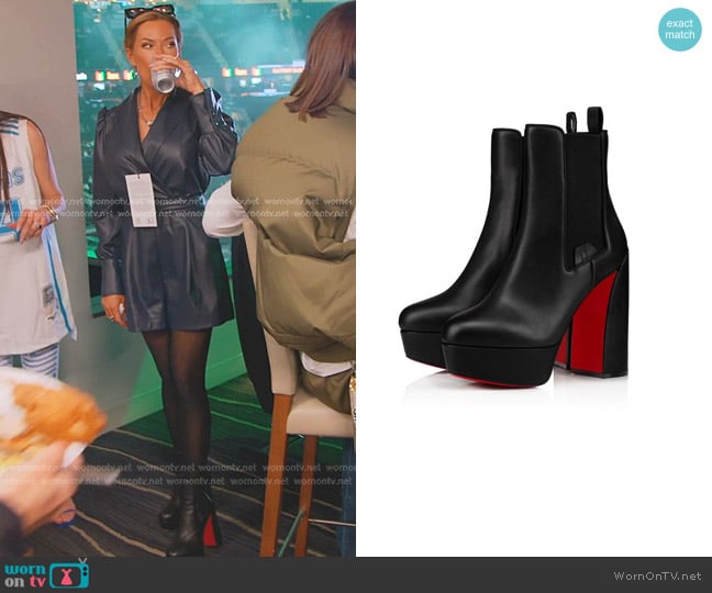 Christian Louboutin Movidastic 130 Leather Platform Ankle Boots worn by Britani Bateman on The Real Housewives of Salt Lake City