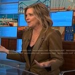 Christine Romans’ brown leather blazer on NBC News Daily