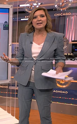 Christine Romans' grey blazer and cropped pants on Today