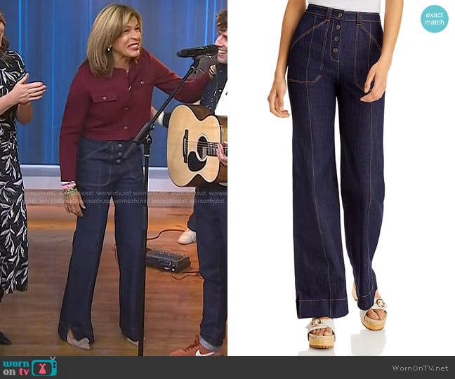 Cinq a Sept Benji Wide Leg Jeans in Indigo worn by Hoda Kotb on Today