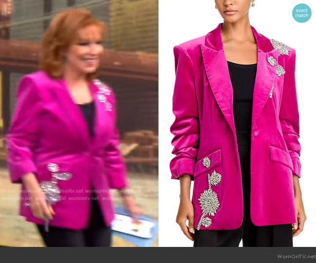 Cinq a Sept Glass Rose Chenille Blazer worn by Joy Behar on The View