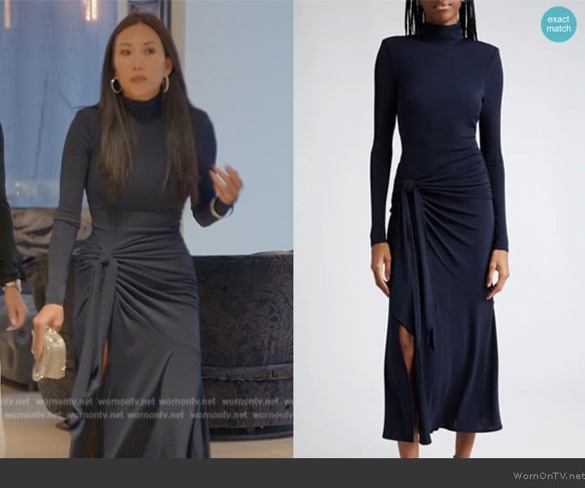 Katie’s navy twist front dress on RHOC