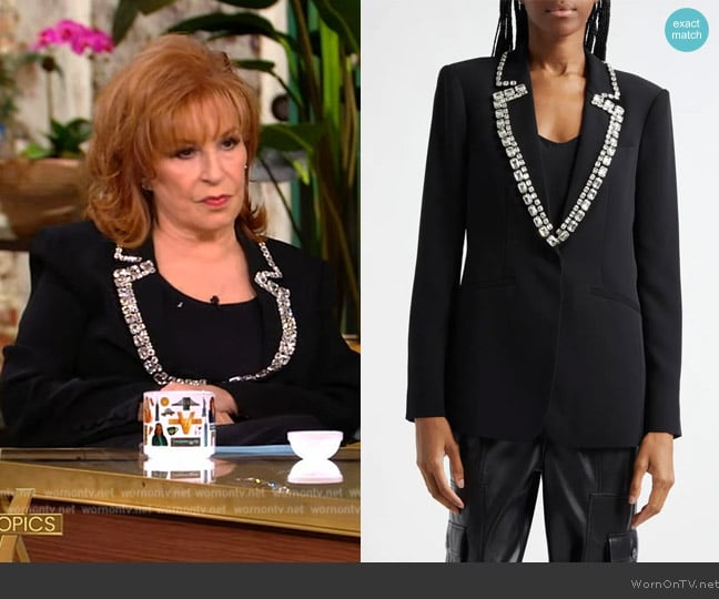 Cinq a Sept Karlie Crystal-Embellished Single-Breasted Blazer worn by Joy Behar on The View