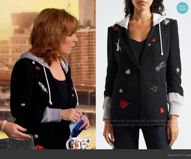 Cinq a Sept Nebula Embellished Hooded Khloe Jacket worn by Joy Behar on The View