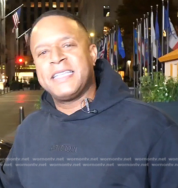 Craig Melvin's black logo hoodie on Today