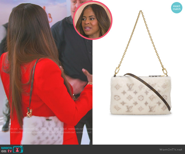 Louis Vuitton Mink Fur Milla Pochette worn by Mary Cosby on The Real Housewives of Salt Lake City