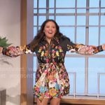 Cristela Alonzo’s floral shirtdress and chunky chain mules on The Talk