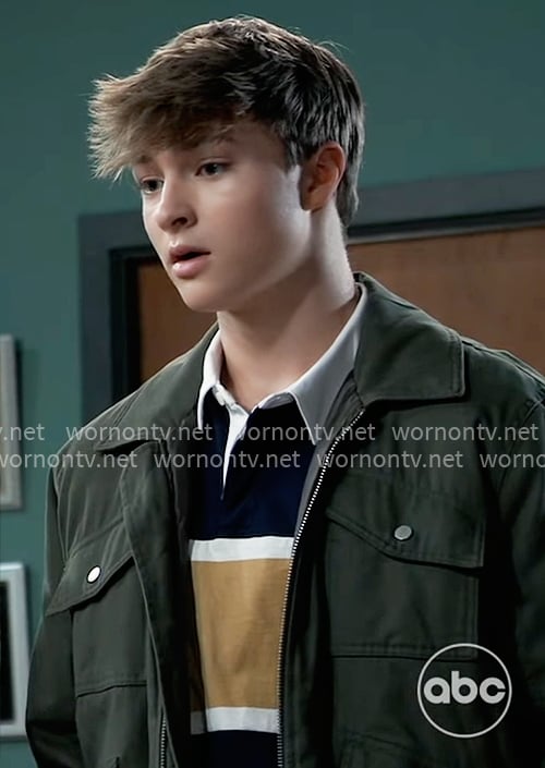 Danny's navy and yellow polo shirt on General Hospital