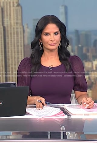 Darlene’s purple mesh puff sleeve dress on Today