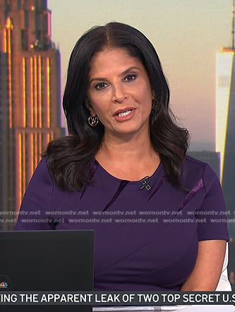 Darlene's purple velvet inset dress on Today