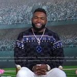 Big Papi’s black print sweater on Good Morning America