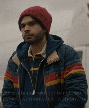 Declan’s rainbow stripe jacket on American Horror Stories