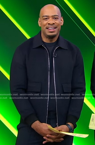 DeMarco Morgan's navy zip jacket on Good Morning America